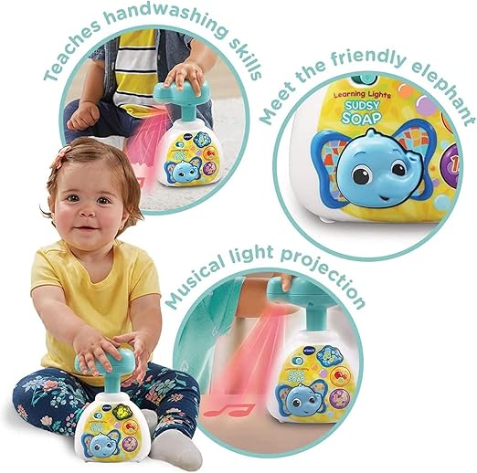 Vtech - Learning Lights Sudsy Soap | Handwash, Interactive & Developmental Toy with Sounds and Music | For Boys & Girls, Suitable for Ages 3 Months+ - Marah Kids
