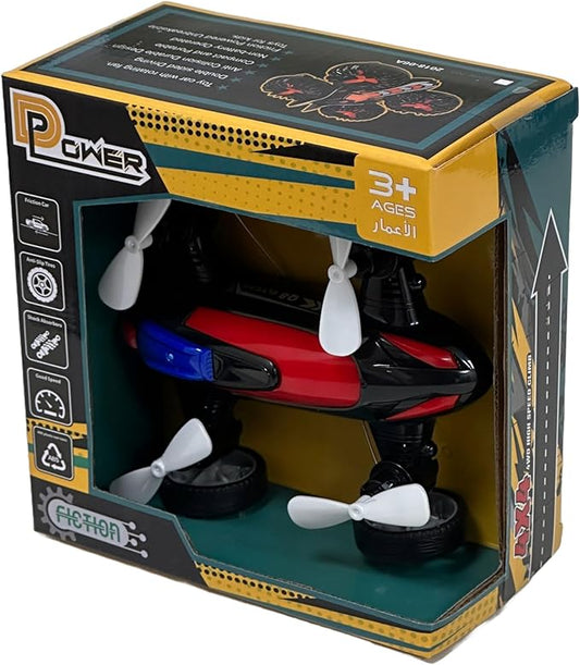D - Power - Friction - Powered Fly Car with Rotating Propellers - White | Fun, Battery - Free Toy for Kids | Age 3+ - Marah Kids
