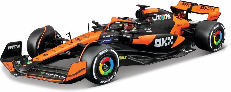 Bburago 1:24 Formula (With Helmet & Plastic Stand) - Mclaren Team Mcl38 (Miami Gp) (2024) - Marah Kids