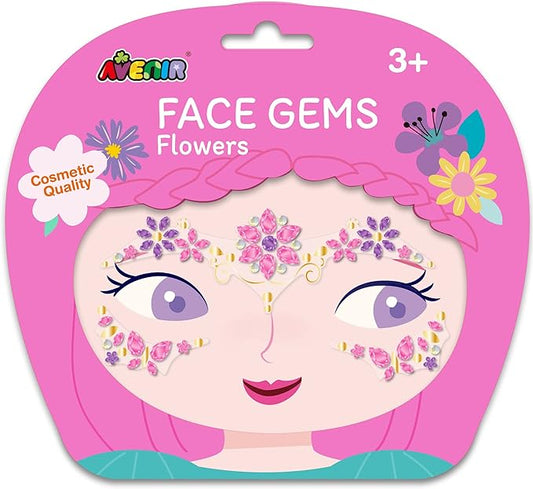 Avenir Face Gems - Flowers |Products designed for application on the face are made from skin - friendly materials to avoid | designed for children aged 3+ - Marah Kids