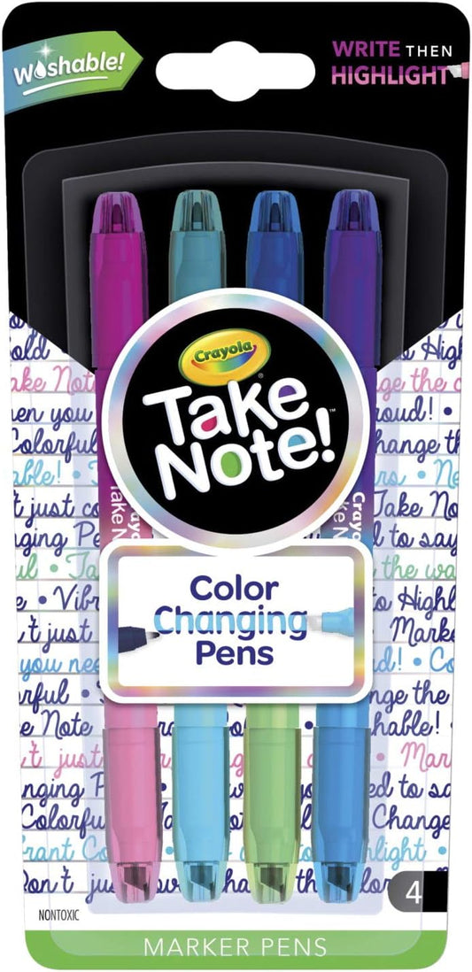 Crayola Color Changing Pens, Bullet Journal Supplies, 8 Colors, 4Count, Multicolor - Marah Kids