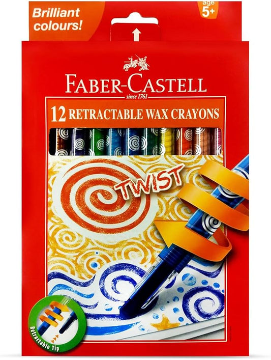 FABER-CASTELL RETRACTABLE WAX CRAYONS 12 COLOR