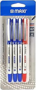 MAXI ROLLER PEN 0.7MM NEEDLE TIP BLISTER OF 4PC