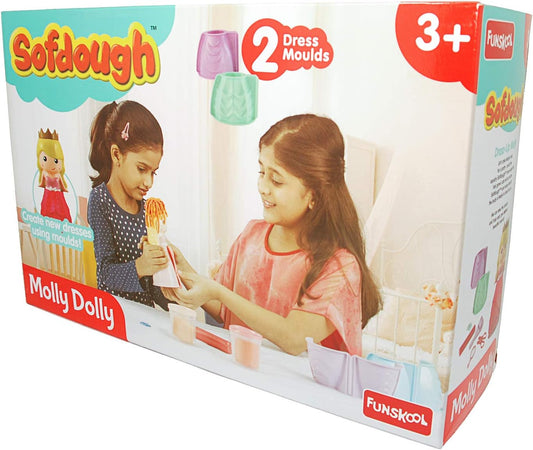 Funskool Molly Dolly, Fundough | Pretend Playset, Multicolour, Dough, Toy, Shaping, Sculpting, Ages 3+ - Marah Kids
