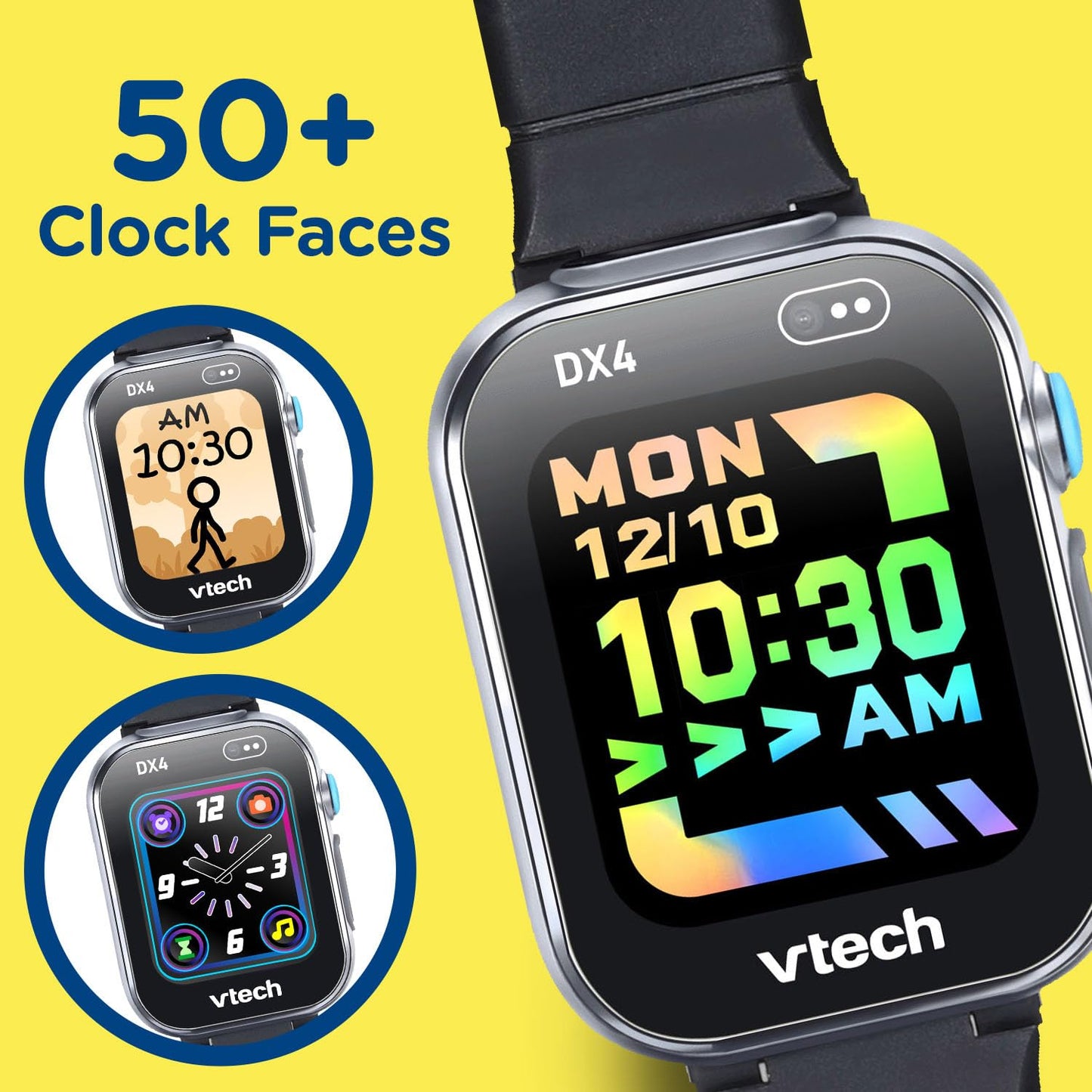 VTech Kidizoom Smartwatch DX4 Black | Camera, Games & Voice 3+