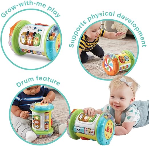 VTech Baby Explore & Discover Roller, Interactive Baby Toy with Gears, Rollers, Beads, Lights & Music, Roll & Push Gift for Infants 6, 9, 12 months +, English version - Marah Kids
