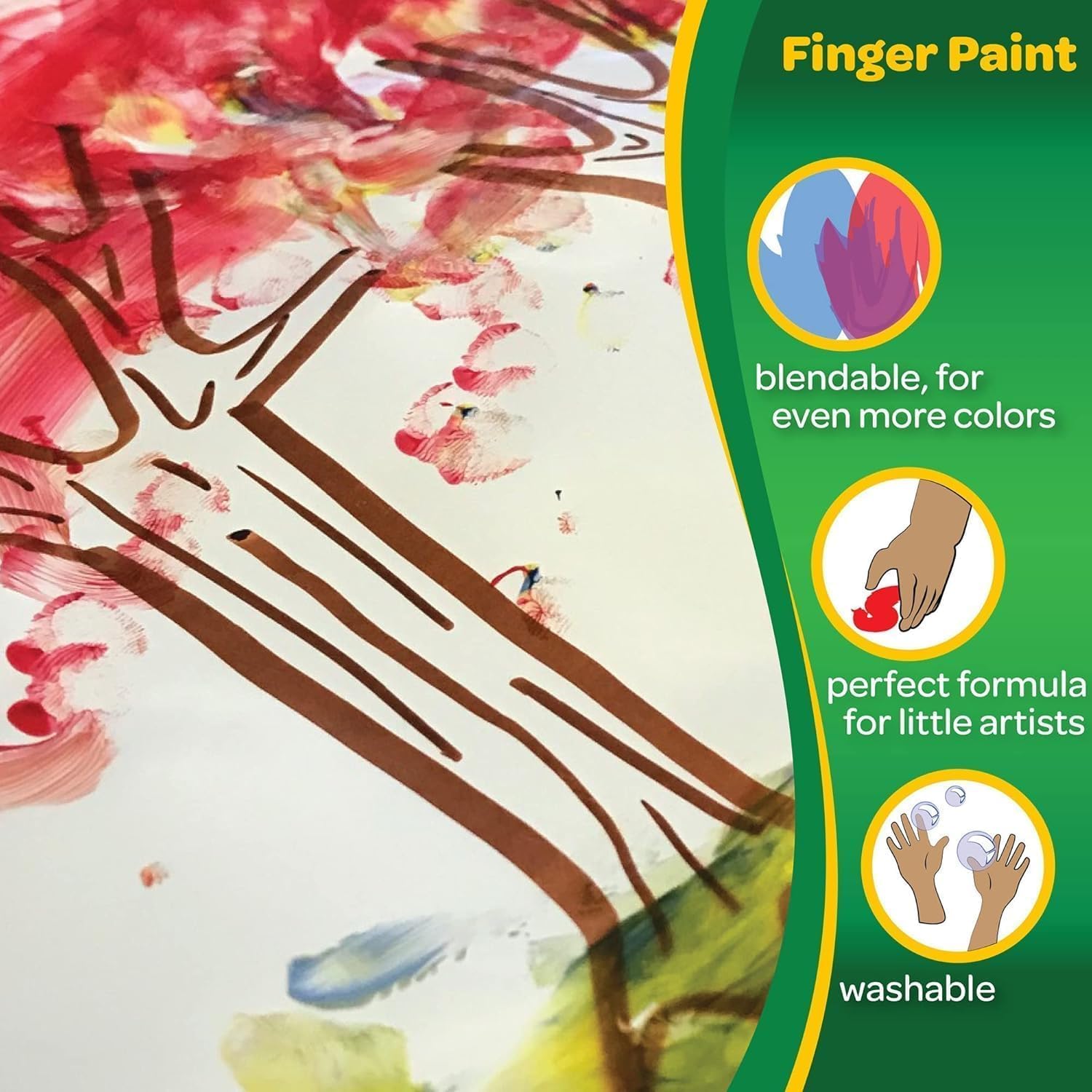 Crayola 3 ct. 8 - oz. Washable Fingerpaint, Bright Colors - Marah Kids