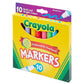 Crayola Markers, Broad Line, 10Count, Bright And Bold Markers