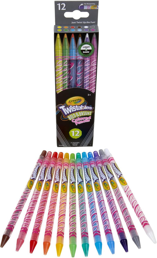 Crayola - Erasable Twistables Colored Pencils | Bold & Bright - 12pcs - Marah Kids