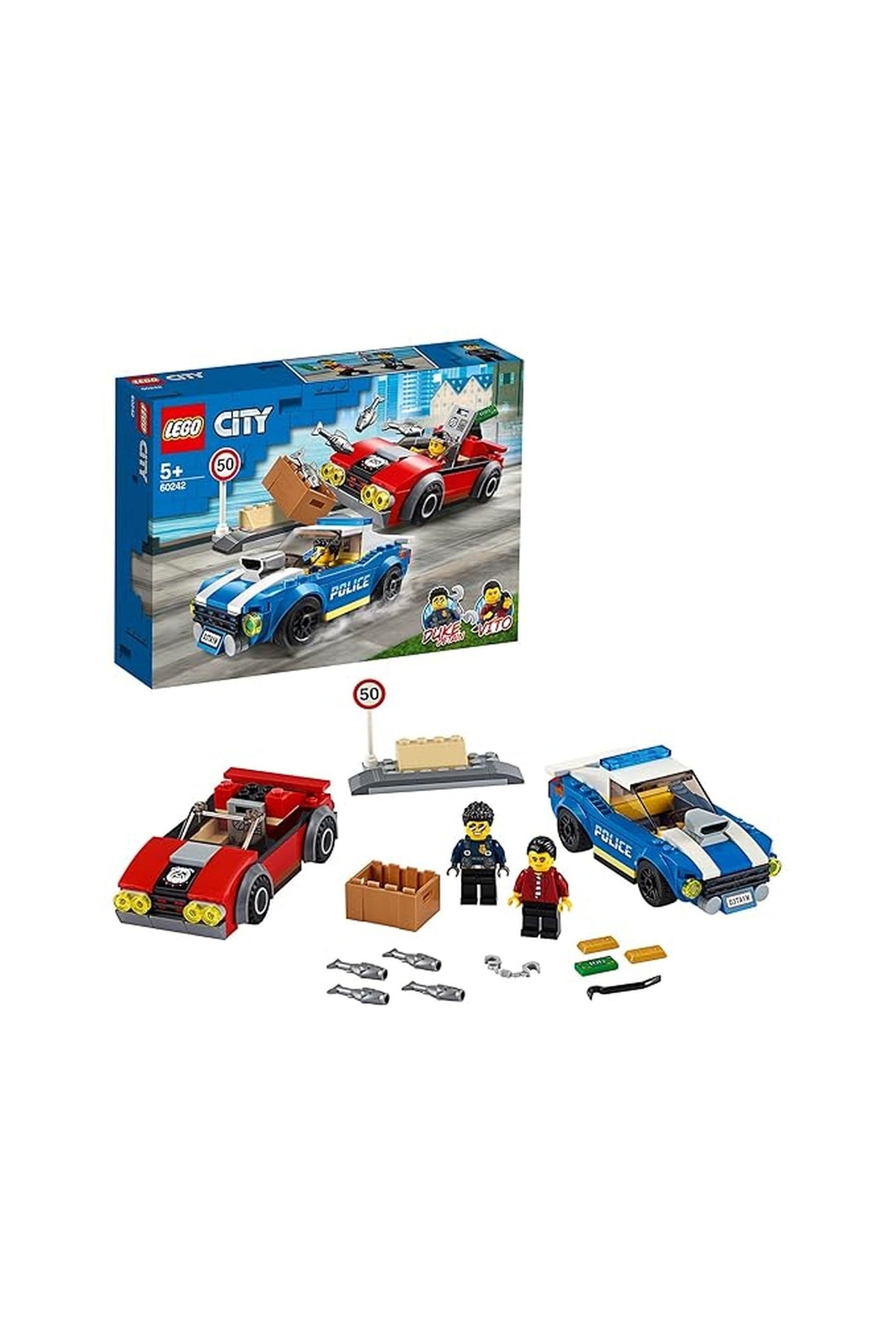 Lego City Police Highway Arrest With 2 Car Toys