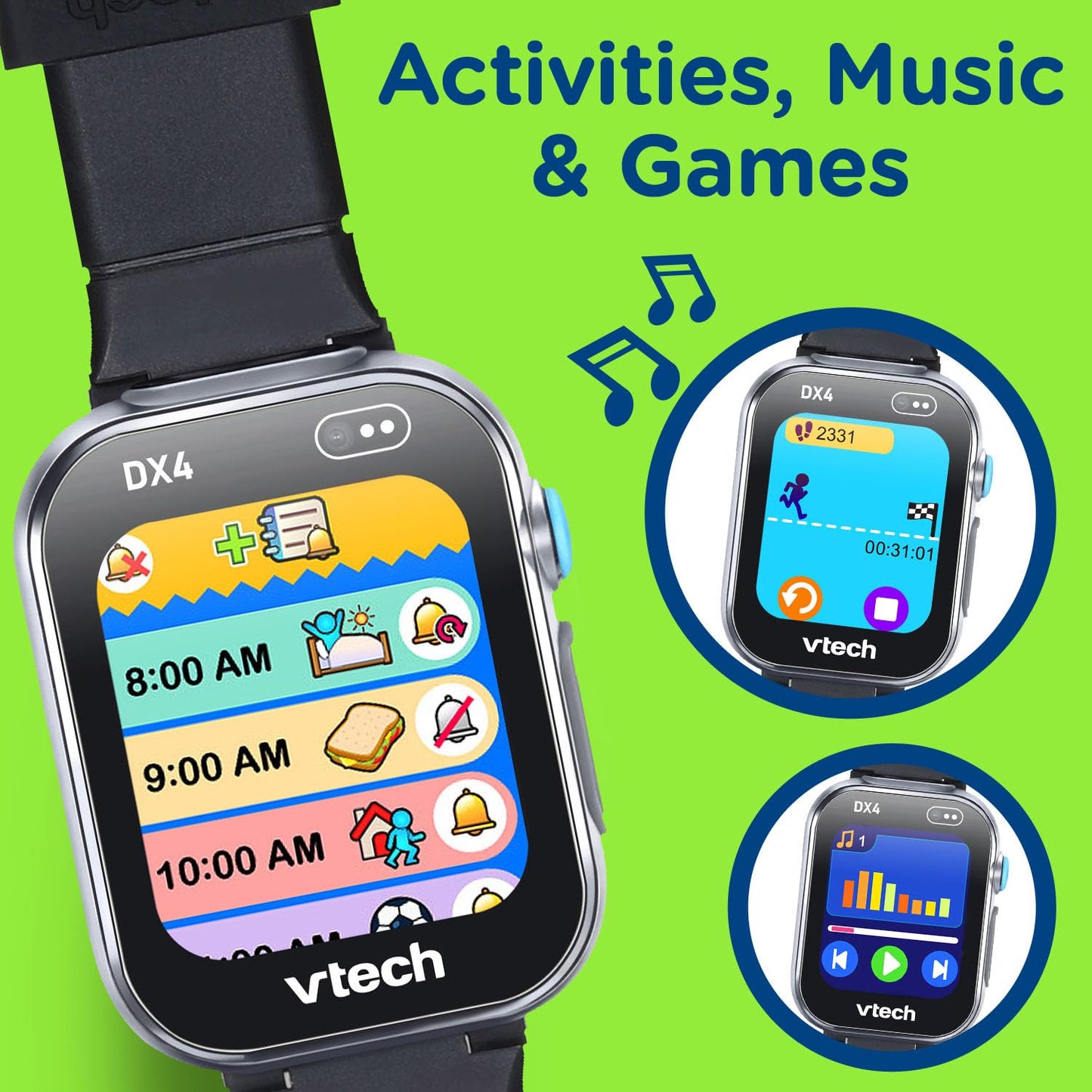 VTech Kidizoom Smartwatch DX4 Black | Camera, Games & Voice 3+