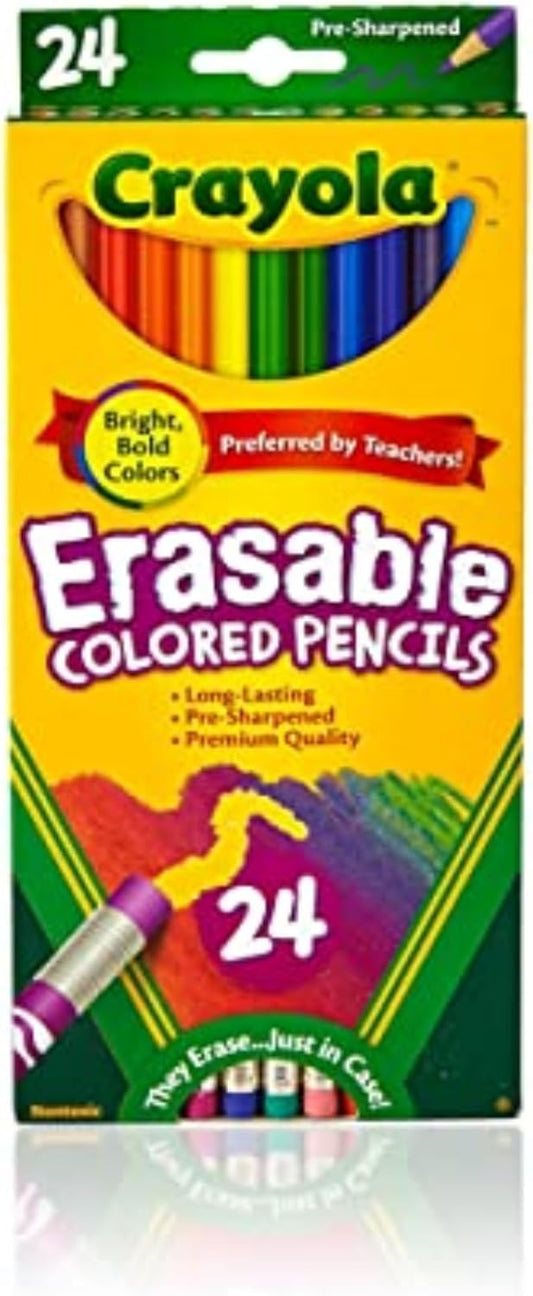 Crayola Erasable Colored Pencils, 24 Count - Marah Kids