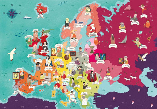 CLEMENTONI PUZZLE MAP GEO EURO MONUMENT - Marah Kids