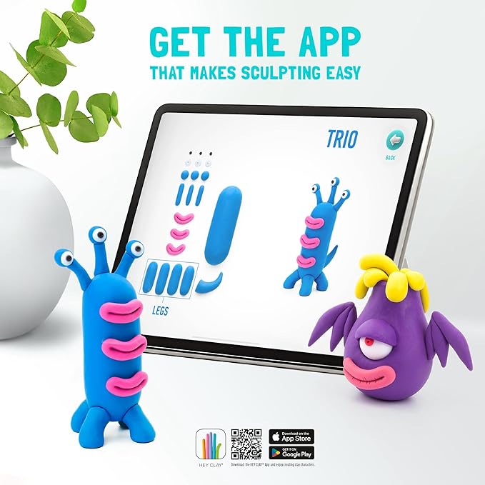 HEY CLAY - DIY Aliens: Muzon, Volcano, Bigfoot Plastic Creative Modelling Air - Dry Clay For Kids 6 Cans - Marah Kids