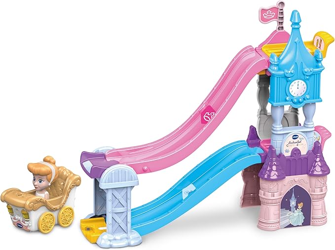 Vtech - Toot - Toot Drivers Enchanted Castle Slide, Disney Princess Playset - Multicolour | with Included Cinderella Vehicle, Lights, Phrases, Songs, Interactive | Ideal for ages 1 - 5 + up - Marah Kids