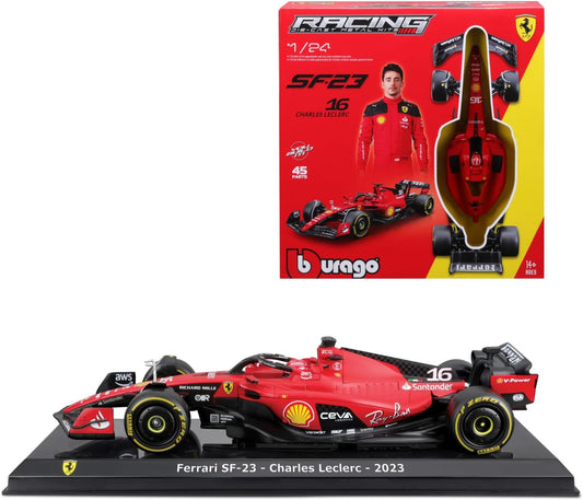 Bburago 1:24 Ferrari Formula Model Kit (with helmet & plastic stand) - SF-23