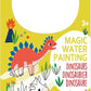 Avenir Magic Water Painting – Dinosaur | 6 Reusable Coloring Surfaces, 2 Sheets of Repositionable Stickers, and Refillable Water Pen, Easy to Carry | Kids 3+ - Marah Kids