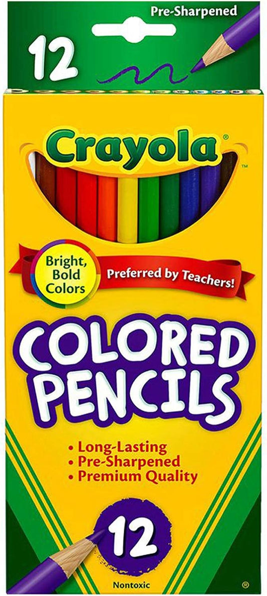Crayola 12 CT. COLORED PENCILS, LONG - Marah Kids