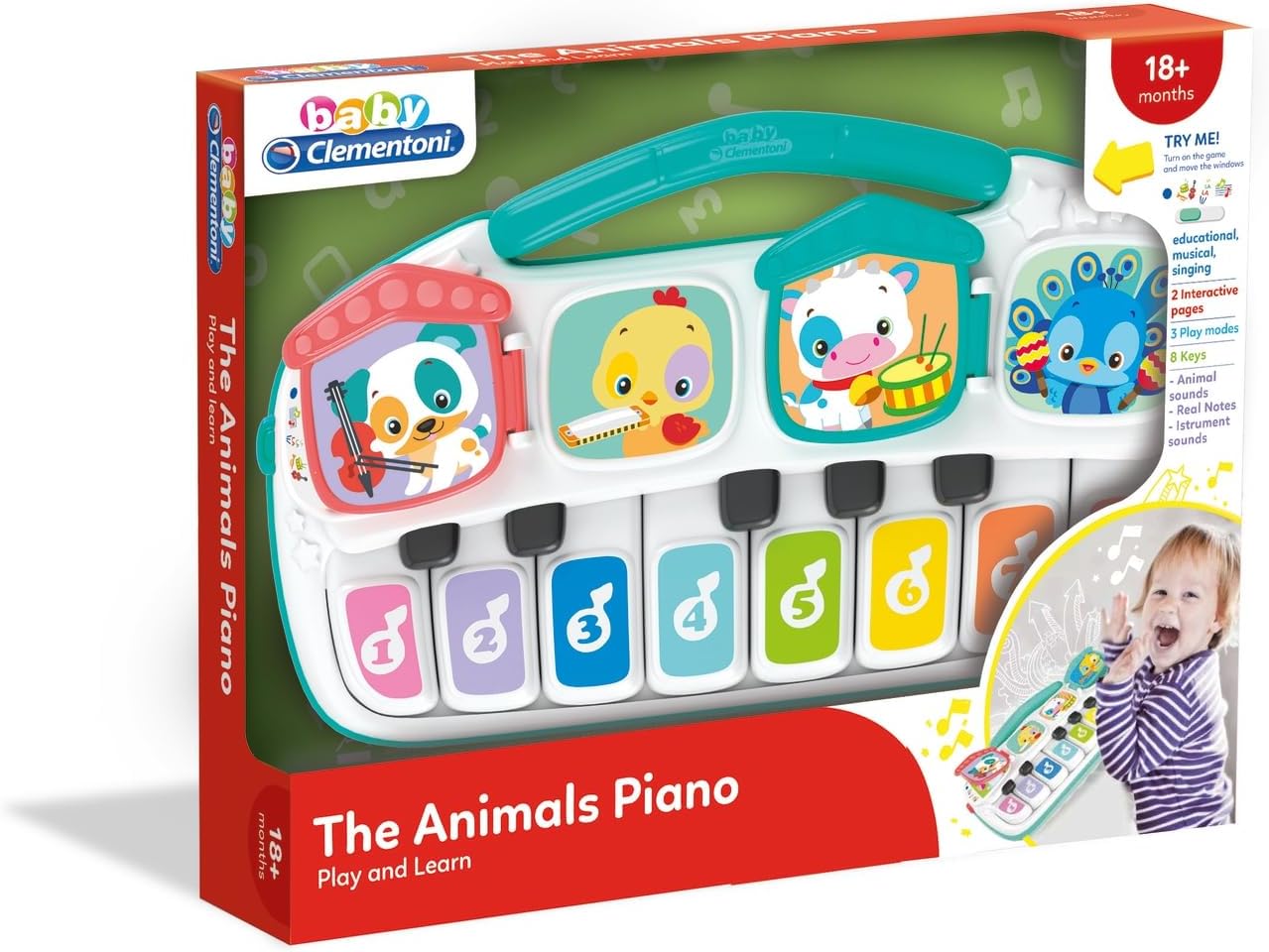 CLEMENTONI Baby Animal Piano Battery Operated - Marah Kids