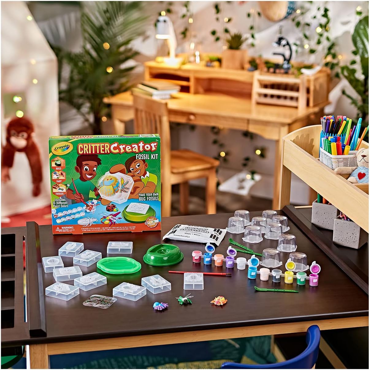 Crayola – Critter Creator - Fossil Kit | Metallic Clay Art Kit with Paint & Fossil Molds | STEM System, 7+ Yrs - Marah Kids