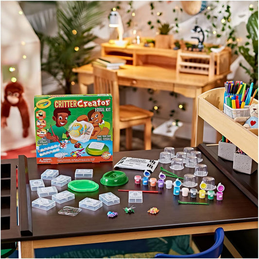 Crayola – Critter Creator - Fossil Kit | Metallic Clay Art Kit with Paint & Fossil Molds | STEM System, 7+ Yrs - Marah Kids