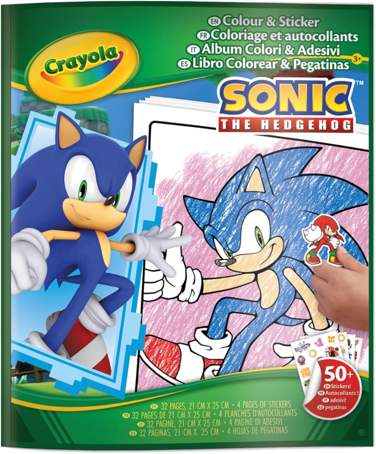 Crayola Sonic the Hedgehog Colouring Book - 32 Pages & Stickers - Marah Kids