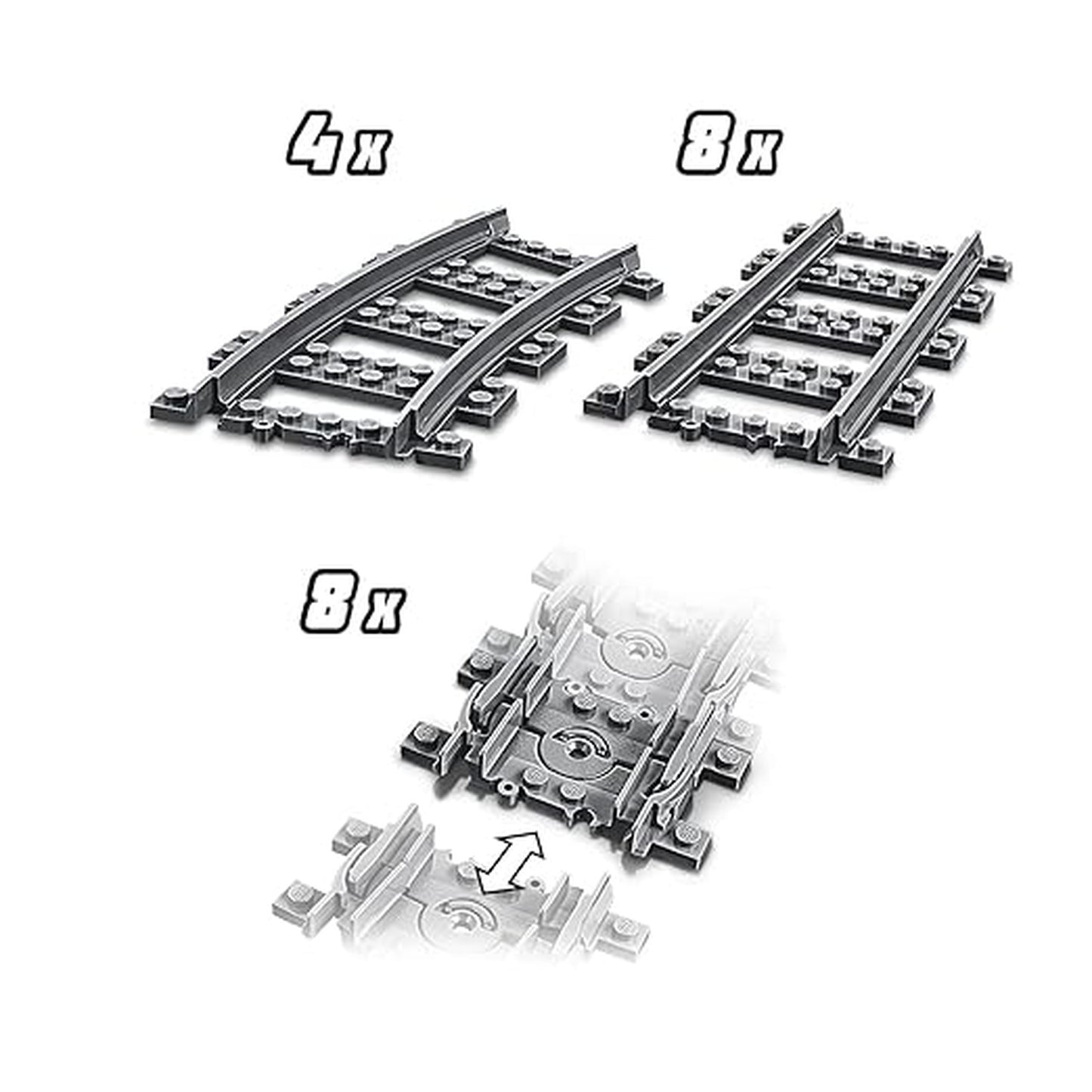 Lego 8 X Flexible Tracks 60205