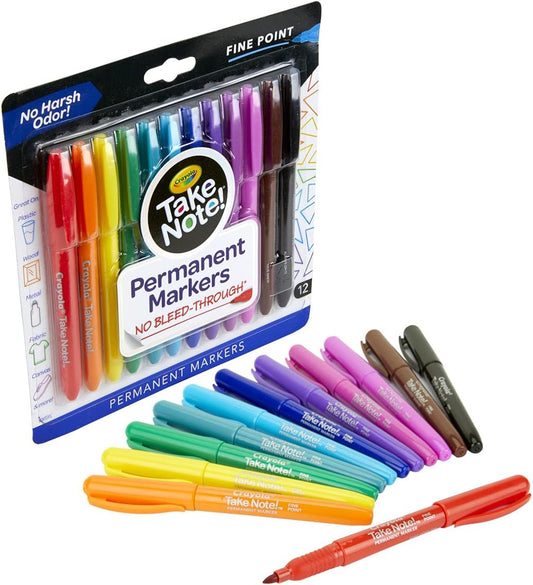 Crayola 12Ct Permanent Markers - Water Based - Marah Kids
