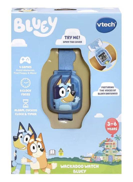 Vtech - Bluey Wackadoo Watch Bluey Learning watch (Blue)| Toddler Watch with Stopwatch, Timer, Alarm & Games, Educational | Ideal Gift for Children Ages 3, 4, 5, 6 + Years