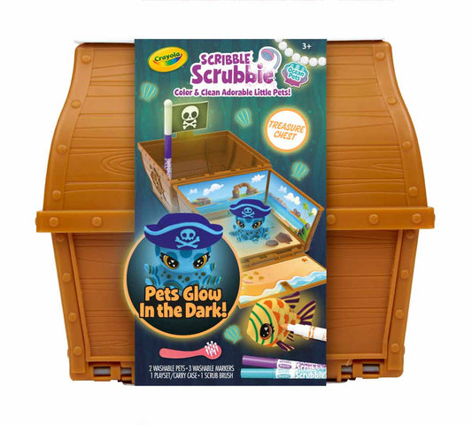 Crayola Scribble Scrubbie Glow, Ocean Treasure Chest - Marah Kids