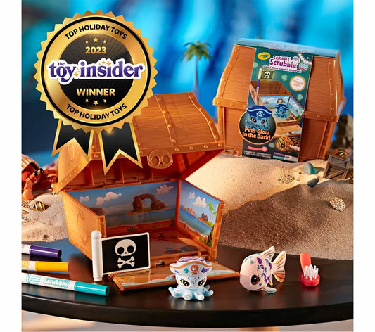Crayola Scribble Scrubbie Glow, Ocean Treasure Chest - Marah Kids