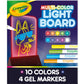 Crayola - Multi - Color Light Board | Bright Markers or Washable Window Markers are compatible with this board | Requires 3 AAA batteries (not included), ages 6 & up. - Marah Kids