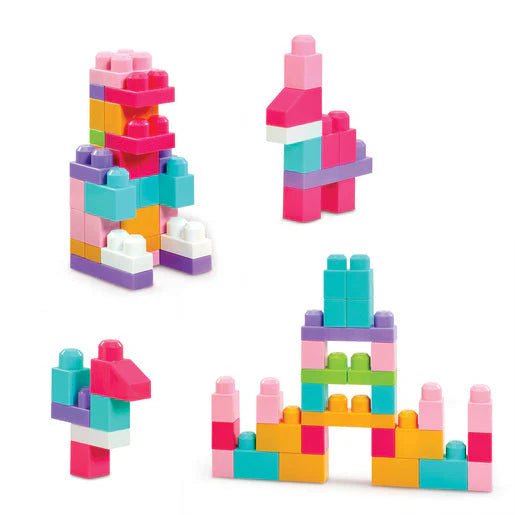 ELC Little Builders Big Building Blocks Bag Pink 60 - pieces - Marah Kids