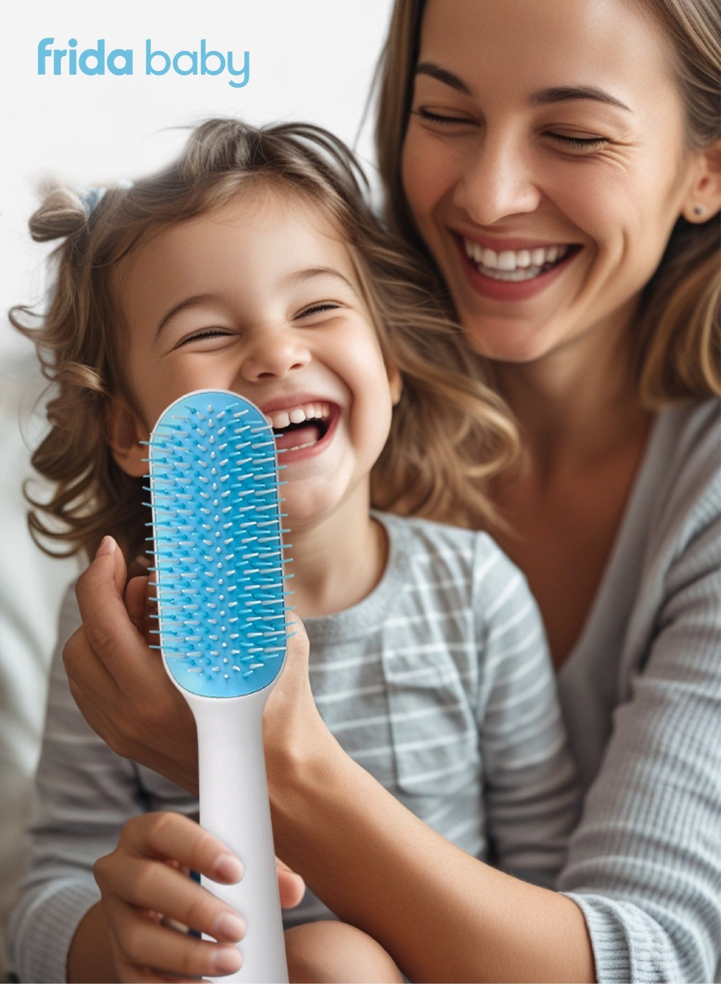 Frida Baby Kids Detangler Hair Brush for Fine & Straight Hair – Soft Flexible Bristles, No Pulling or Breakage, Wet & Dry Use, Ergonomic Handle - Marah Kids