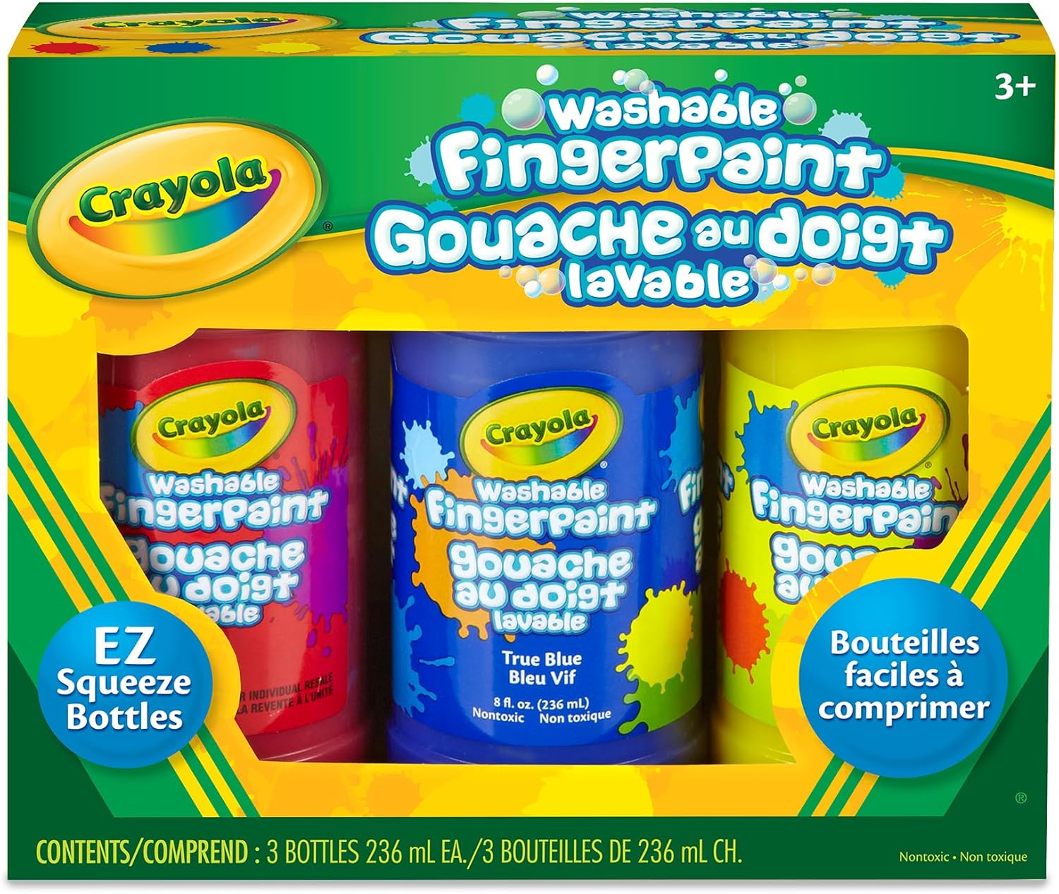 Crayola 3 ct. 8 - oz. Washable Fingerpaint, Bold Colors - Marah Kids