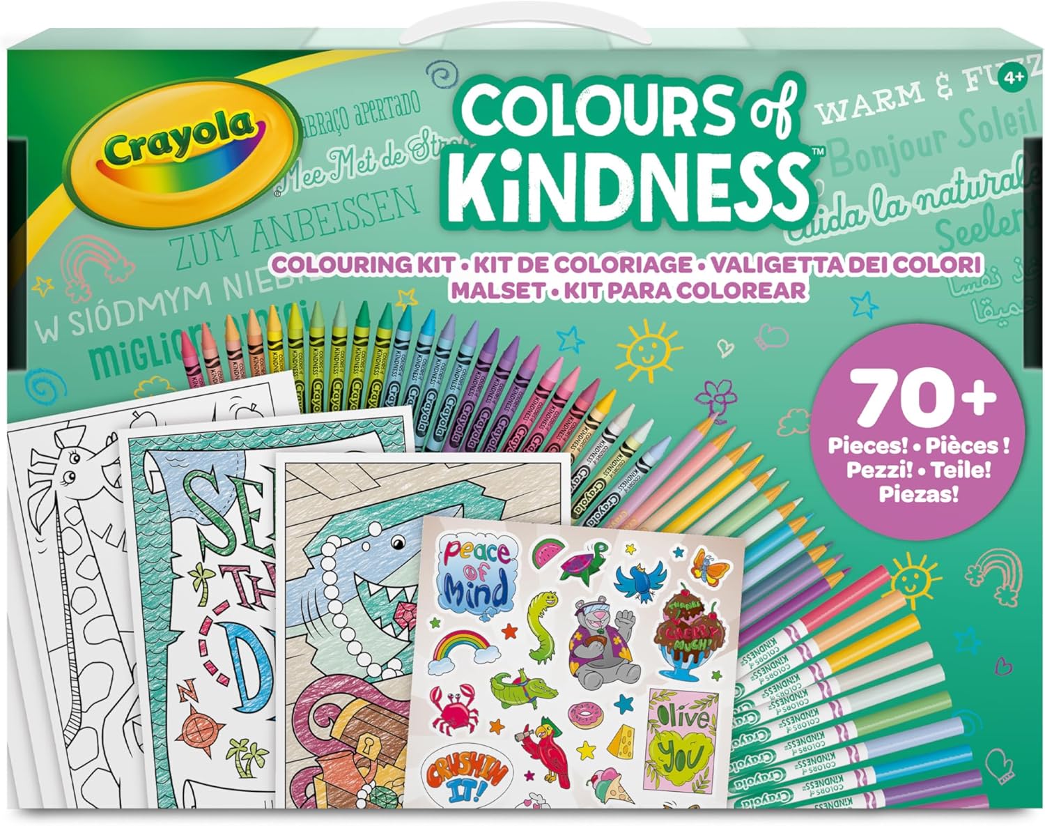 CRAYOLA Colours of Kindness Art Case | Includes Crayons, Markers, Pencils, Stickers & Paper | Ideal for Kids Ages 4+ - Marah Kids