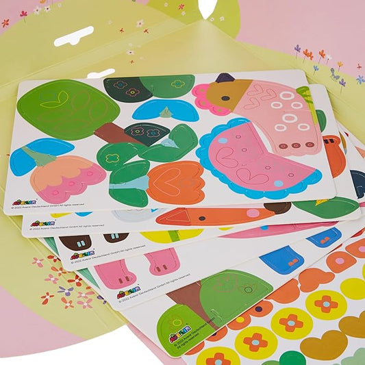 Avenir Stick 'N Play Series - Secret Garden | 200+ Reusable Stickers for Endless Fun! Create Play Scenes with 8 Illustrated Theme Cards, Make Your Own Animal Figures | For Kids 3+ - Marah Kids