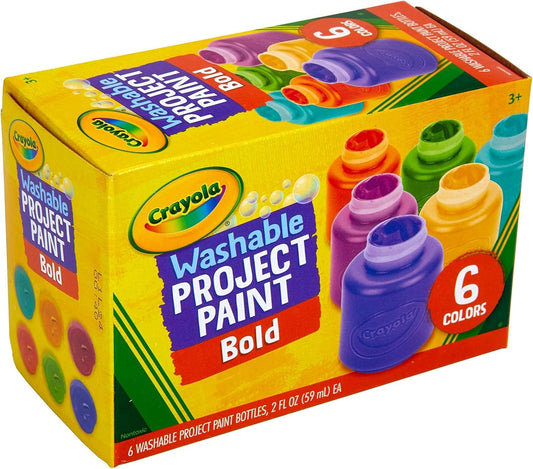 Crayola 6 ct. Washable Kids' Paint, 2 - oz. Bottles, Assorted Colors - Non - Peggable - Marah Kids