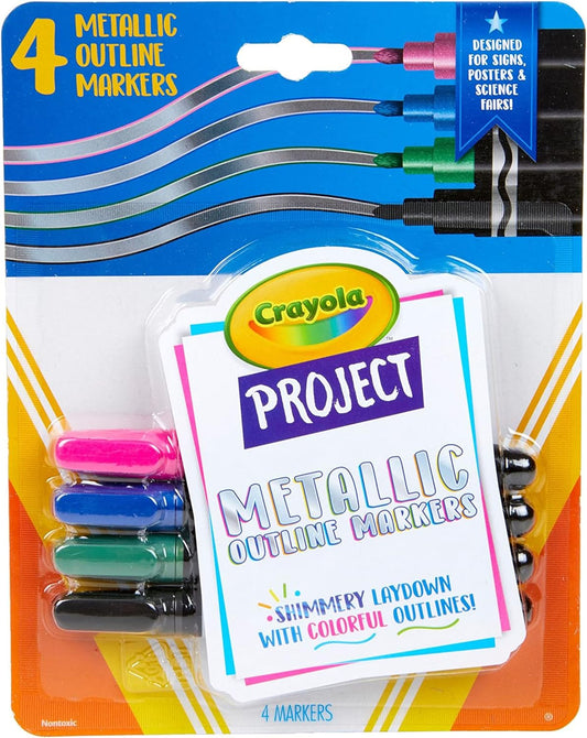 Crayola Project 4 ct. Metallic Outline Markers - Marah Kids