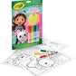 Crayola - Gabby's Dollhouse Album Activity and Colouring e, 32 Colouring Pages and 7 Washable Mini Felt Tip Pens | ideal gift ages from ages 3+ - Marah Kids