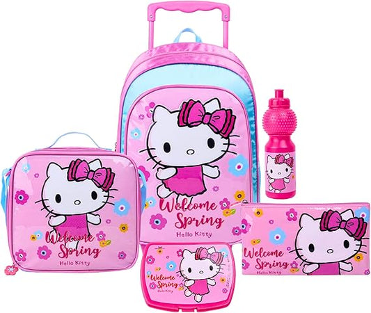 SANRIO HELLO KITTY WELCOM SPRING 5IN1 BACKPACK BOX SET 16" - Marah Kids
