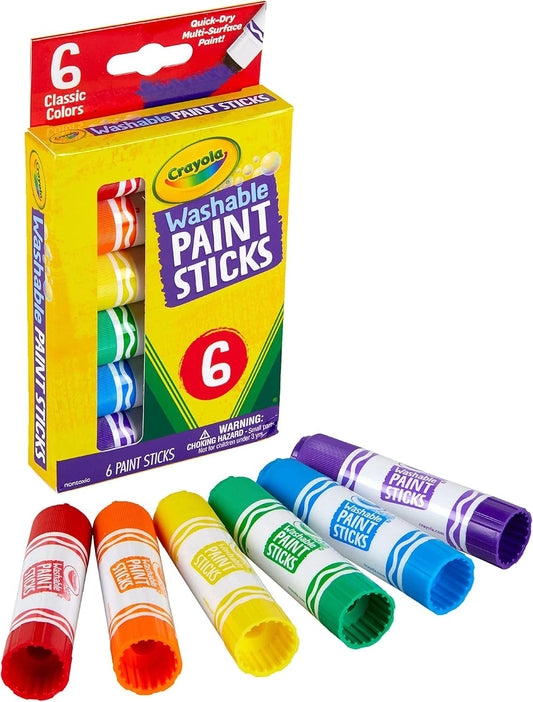 Crayola Washable Paint Sticks, Kids Paint Set, 6 Count - Marah Kids