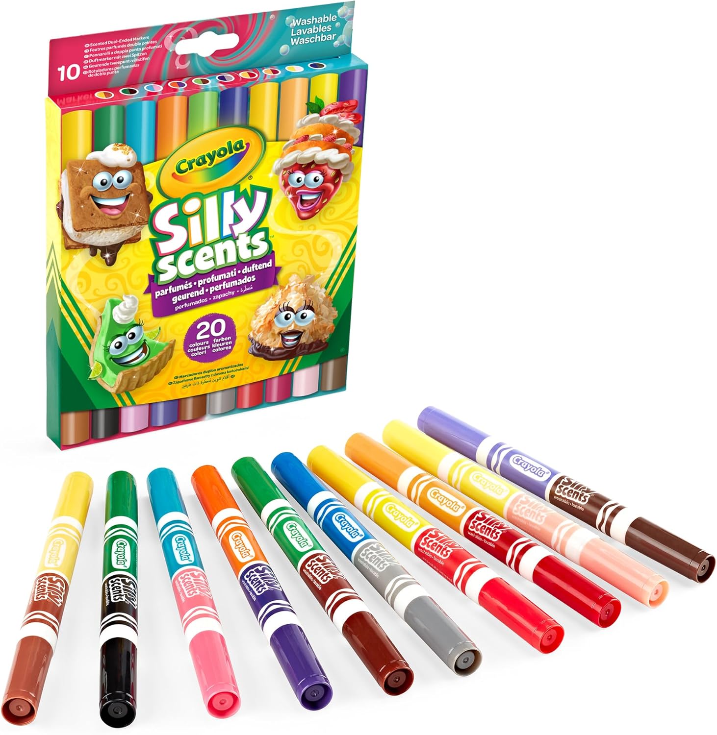 Crayola Silly Scents Double - Tip Scented Markers – 10 Pack - Marah Kids