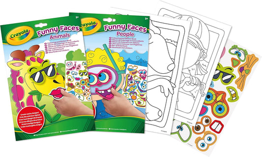 Crayola - Funny Faces People Colouring & Sticker Book - Characters May Vary - Marah Kids