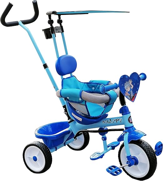 Lovely Baby Tricycle with Handlebar - Blue - Marah Kids