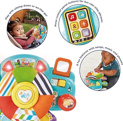 Vtech Baby Beep Beep Driver – Interactive Steering Wheel Toy with Lights, Sounds, Buttons & Textures | Educational Toy for Babies 3–24 Months+ - Marah Kids
