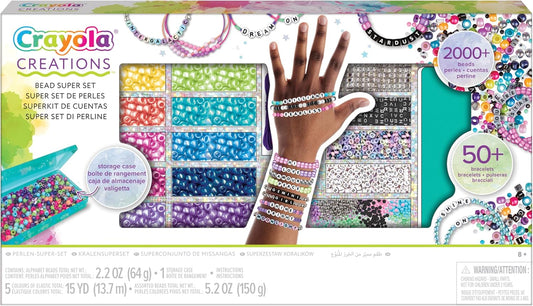 Crayola - Creations Personalized Bracelet Making Kit | Express Yourself with Over 2000 Beads and Accessories - Craft Up to 50+ Original and Colorful Bracelets | Alphabet Charms for Custom Messages - DIY Set for Girls Ages 8+ - Marah Kids