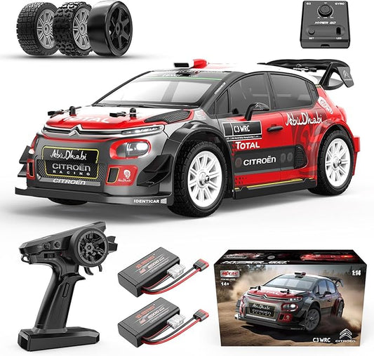 MJX - HYPER GO 1:14 2.4G Licensed Citroen C3 Brushless Rc Car | 40mph RC Drift with Gyro | 4WD RTR High Speed Rally Car | 2000 Mah RC | Suitable Ages 14+ ( Muliticolour) - Marah Kids