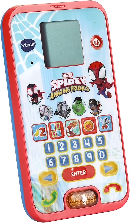 Vtech - Spidey and His Super Friends - Learning Phone (Multicolor) | With the Original Voice of Spidey and Exciting Educational Games | For Children Aged 3 - 6 Years + - Marah Kids