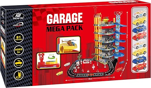 Power Joy Vroom Vroom 6 - Floor Garage Megapack With 8 Cars - Marah Kids
